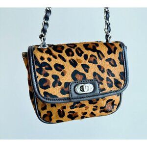 Banana Republic Animal Print Cow skin Little Crossbody Bag on Chain